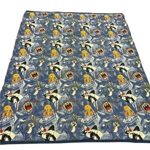 Looney Tunes Blanket Satin Bind Tweety Taz Bugs Bunny Sylvester Vintage